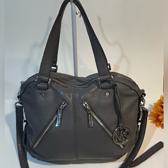 Michael Kors Gray Leather Shoulder Bag - Picture 2 of 12